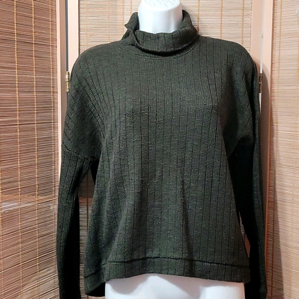 Olive green turtle neck sweater